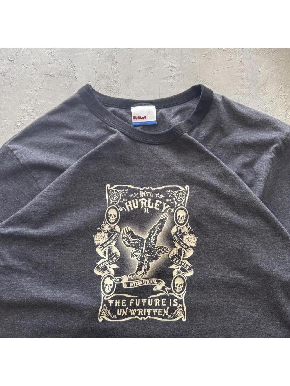 Vintage 90s Hurley Surf Skate Single Stitch Black Grunge T Shirt